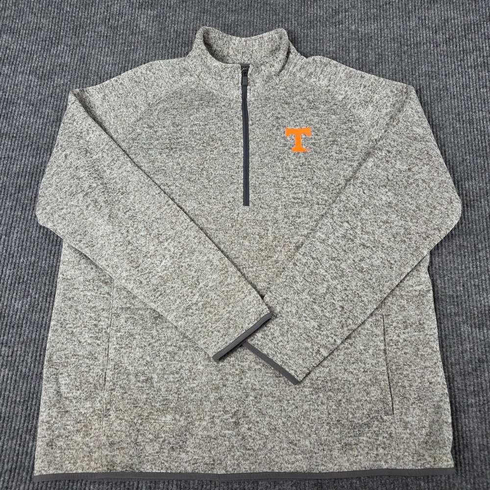 League 91 Tennessee Volunteers Mens 2XL Quarter Zip Pullover Sweater Brown